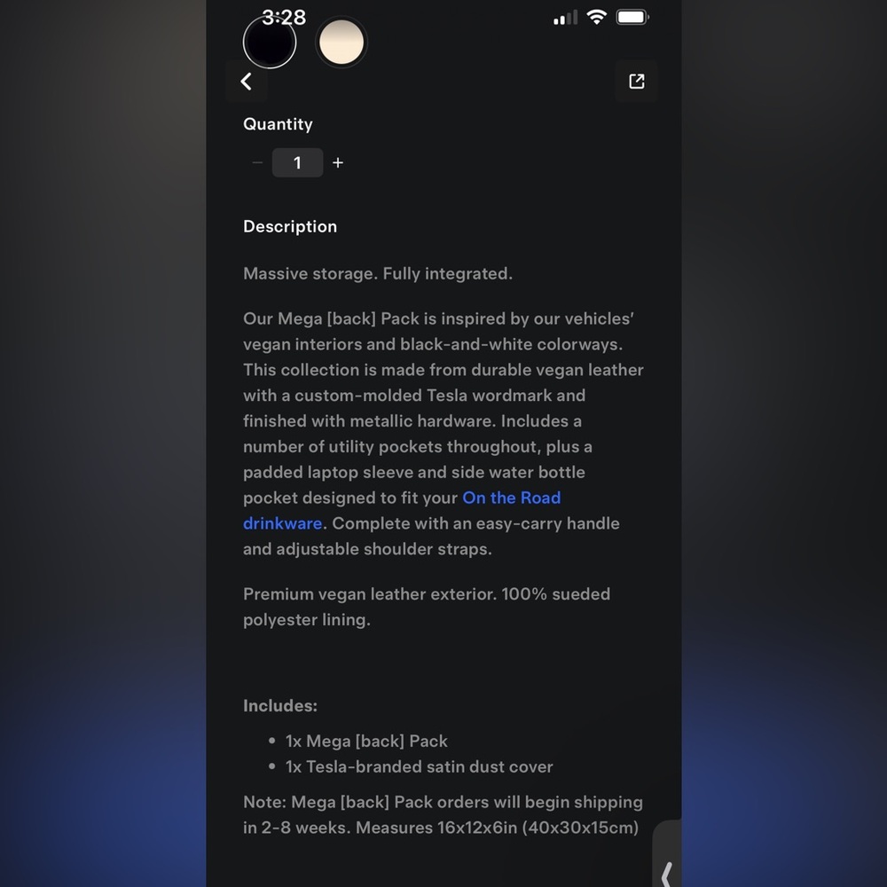 Tesla Sleek Black Backpack - Picture 6 of 6